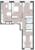 Планировка трехкомнатной квартиры площадью 77.4 кв. м в новостройке ЖК "Большая Охта"