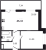 Планировка однокомнатной квартиры площадью 45.32 кв. м в новостройке ЖК "Коллекционный дом 1919"