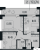 Планировка двухкомнатной квартиры площадью 53.7 кв. м в новостройке ЖК "Коллекционный дом 1919"