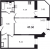 Планировка двухкомнатной квартиры площадью 47.5 кв. м в новостройке ЖК "Капральский"