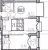 Планировка двухкомнатной квартиры площадью 64.71 кв. м в новостройке ЖК "Наука"