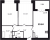Планировка двухкомнатной квартиры площадью 59.64 кв. м в новостройке ЖК "Наука"