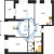 Планировка трехкомнатной квартиры площадью 75.86 кв. м в новостройке ЖК "Наука"