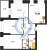 Планировка трехкомнатной квартиры площадью 71.8 кв. м в новостройке ЖК "Наука"