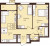 Планировка двухкомнатной квартиры площадью 55 кв. м в новостройке ЖК "Браун Хаус Family"