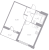 Планировка однокомнатной квартиры площадью 39.01 кв. м в новостройке ЖК "БФА в Озерках"