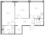 Планировка двухкомнатной квартиры площадью 59.7 кв. м в новостройке ЖК "БФА в Озерках"