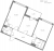 Планировка двухкомнатной квартиры площадью 59.84 кв. м в новостройке ЖК "БФА в Озерках"