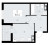 Планировка однокомнатной квартиры площадью 35.1 кв. м в новостройке ЖК "А101 Лаголово"