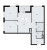 Планировка трехкомнатной квартиры площадью 67.5 кв. м в новостройке ЖК "А101 Лаголово"