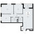 Планировка трехкомнатной квартиры площадью 78.4 кв. м в новостройке ЖК "А101 Лаголово"