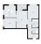 Планировка трехкомнатной квартиры площадью 68.7 кв. м в новостройке ЖК "А101 Лаголово"