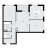 Планировка трехкомнатной квартиры площадью 68.5 кв. м в новостройке ЖК "А101 Лаголово"
