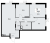 Планировка трехкомнатной квартиры площадью 74.06 кв. м в новостройке ЖК "А101 Лаголово"