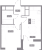 Планировка однокомнатной квартиры площадью 33.69 кв. м в новостройке ЖК "Новый Московский"