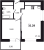 Планировка однокомнатной квартиры площадью 35.29 кв. м в новостройке ЖК "Новый Московский"