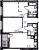 Планировка двухкомнатной квартиры площадью 57.01 кв. м в новостройке ЖК "Новый Московский"