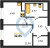 Планировка однокомнатной квартиры площадью 32.85 кв. м в новостройке ЖК "Квартал Лаголово"