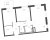 Планировка двухкомнатной квартиры площадью 59.3 кв. м в новостройке ЖК "Квартал Лаголово"