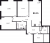 Планировка трехкомнатной квартиры площадью 83.15 кв. м в новостройке ЖК "Квартал Лаголово"