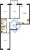 Планировка трехкомнатной квартиры площадью 77.46 кв. м в новостройке ЖК "Квартал Лаголово"
