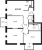 Планировка трехкомнатной квартиры площадью 67.24 кв. м в новостройке ЖК "Новые Лаврики"