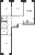 Планировка трехкомнатной квартиры площадью 75 кв. м в новостройке ЖК "Новые Лаврики"