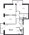 Планировка трехкомнатной квартиры площадью 68.18 кв. м в новостройке ЖК "Новые Лаврики"