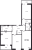 Планировка трехкомнатной квартиры площадью 87.41 кв. м в новостройке ЖК "Лайнеръ"