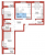 Планировка трехкомнатной квартиры площадью 81.46 кв. м в новостройке ЖК "На Большом Смоленском"