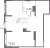 Планировка однокомнатной квартиры площадью 78.72 кв. м в новостройке ЖК "Аквилон All In 3.0"