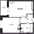Планировка однокомнатной квартиры площадью 34.32 кв. м в новостройке ЖК "Аквилон All In 3.0"