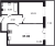 Планировка однокомнатной квартиры площадью 37.03 кв. м в новостройке ЖК "Аквилон All In 3.0"