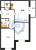 Планировка двухкомнатной квартиры площадью 56.8 кв. м в новостройке ЖК "Аквилон All In 3.0"