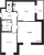 Планировка двухкомнатной квартиры площадью 57.73 кв. м в новостройке ЖК "Аквилон All In 3.0"