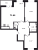 Планировка двухкомнатной квартиры площадью 71.64 кв. м в новостройке ЖК "Аквилон All In 3.0"