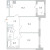 Планировка двухкомнатной квартиры площадью 53.15 кв. м в новостройке ЖК "Дубровский"