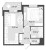Планировка двухкомнатной квартиры площадью 36.04 кв. м в новостройке ЖК "Мурино клаб"