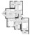 Планировка четырехкомнатной квартиры площадью 81.14 кв. м в новостройке ЖК "Мурино клаб"