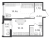 Планировка однокомнатной квартиры площадью 36.32 кв. м в новостройке ЖК "Glorax Парголово"