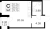 Планировка студии площадью 29.75 кв. м в новостройке ЖК "Glorax Парголово"