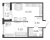 Планировка однокомнатной квартиры площадью 37.16 кв. м в новостройке ЖК "Glorax Парголово"