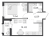 Планировка однокомнатной квартиры площадью 36.02 кв. м в новостройке ЖК "Glorax Парголово"