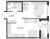 Планировка однокомнатной квартиры площадью 37.87 кв. м в новостройке ЖК "Glorax Парголово"