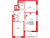 Планировка двухкомнатной квартиры площадью 57.93 кв. м в новостройке ЖК "Сенат в Московском"