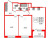 Планировка двухкомнатной квартиры площадью 59.15 кв. м в новостройке ЖК "Сенат в Московском"