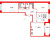 Планировка трехкомнатной квартиры площадью 78.39 кв. м в новостройке ЖК Amber Club