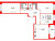 Планировка трехкомнатной квартиры площадью 77.18 кв. м в новостройке ЖК Amber Club
