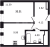 Планировка однокомнатной квартиры площадью 32.21 кв. м в новостройке ЖК "Невская долина"