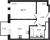 Планировка однокомнатной квартиры площадью 32.73 кв. м в новостройке ЖК "Невская долина"